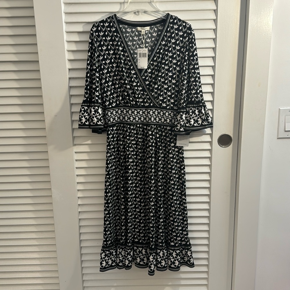 NWT Max Studio Dress Geo Print 3/4 Sleeve - Medium